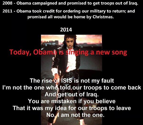 amwarner73's tweet photo. He ALWAYS says the exact opposite of what is ACTUALLY happening. THAT'S fact #IMPEACHOBAMA #ISIS #Christianslaughter http://t.co/UBKIegEtBw