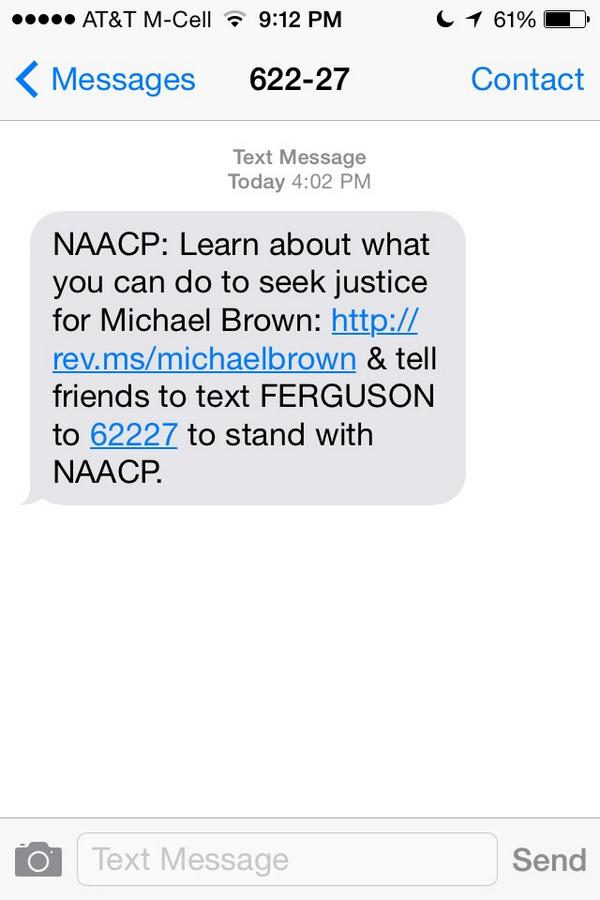 SaluteMyGayness's tweet image. Text FERGUSON to 62227 #JusticeForMikeBrown