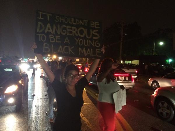 AntonioFrench's tweet image. Rain, demonstration, and celebration in #Ferguson tonight