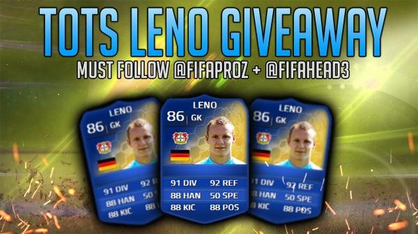 FIFAPROZ_'s tweet image. TOTS LENO GIVEAWAY

MUST RT THIS
MUST FOLLOW ME (@FifaProz_) + @FifaHead3 

WINNER @ 125 RTS 

GL!!