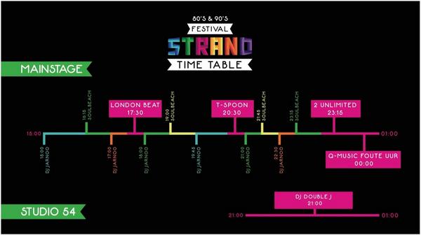 De timetable voor <a href="/FestivalStrand/">Festival Strand</a> #partytime  Mooi programma!