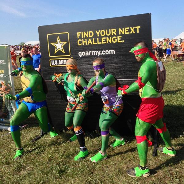 GoArmy's tweet photo. It's not a mudder until the #NjnjaTurtles show up! #teamwork #warriorethos #ToughMudder #ArmyTM #Hooah http://t.co/RKomAAThwF