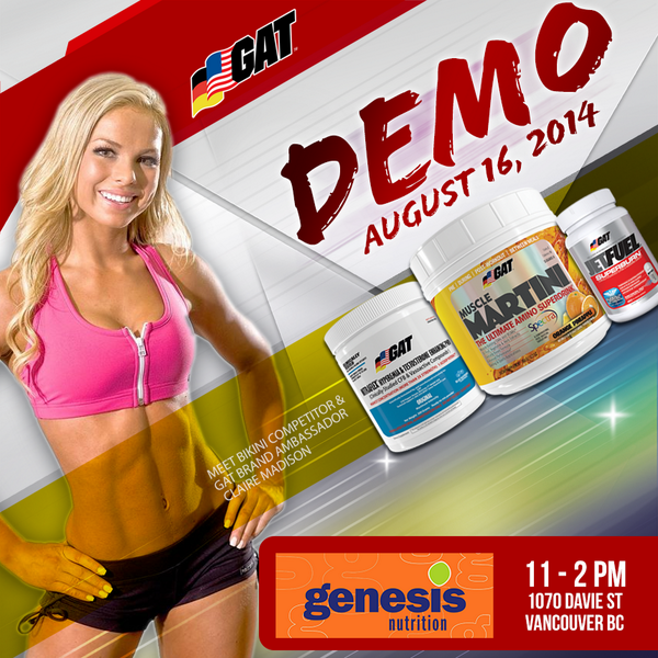 GATSPORTUSA's tweet photo. #TeamGAT demo today @genesis_canada in from 11-2.  Stop by to check out our products &amp; score some free samples! http://t.co/BiqcorsolJ