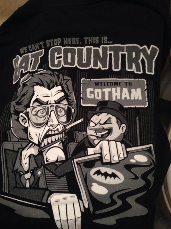 CraveCase_55's tweet photo. @GonzoVice my new batman fear an loathing shirt #wecantstophere http://t.co/2AJU9IQs4T