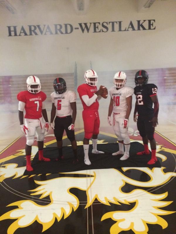 ScotRuggles's tweet photo. #HarvardWestlake Football Captains in the new uniforms. http://t.co/SJkG3F3HNa