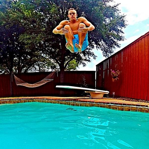 MitchAdshead's tweet photo. Having a 'bomb' day!! #BombJump #CannonBall #Summer #Swimming #GoPro #Texas 🏊 ☀️ 💣 http://t.co/9Cm1tjZgi7 http://t.co/5AMY0UbOBN