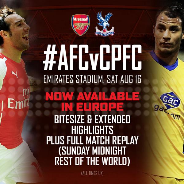 Arsenal's tweet photo. Highlights &amp; full match video from #AFCvCPFC are now on #ArsenalPlayer for our fans in Europe http://t.co/3AgdcZyCwN http://t.co/lby27zWH9Y