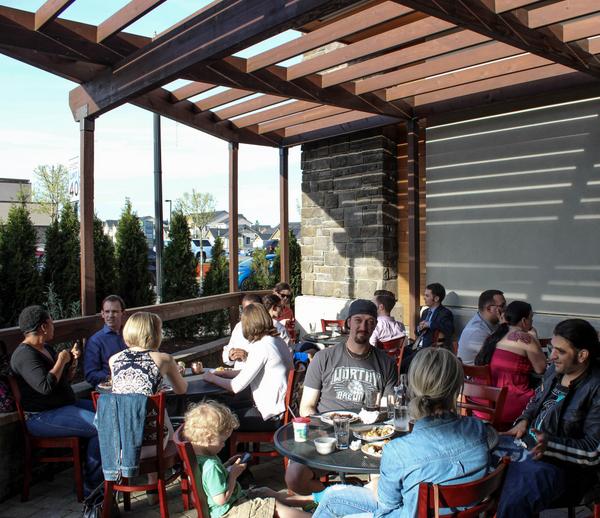 Our patio is a great place to enjoy food and drinks with your friends outside.