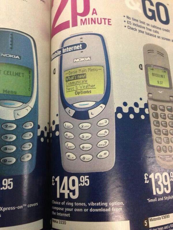 Mahadss9's tweet photo. Looool pree how much this Nokia brick was in this 2002 Argos catalog 😫😫 http://t.co/ggMch9dLXi