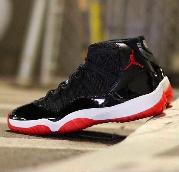 BestShoeGame's tweet photo. Very clean shot of the Air Jordan "Bred" 11s #bestshoegame http://t.co/f5ihEOi49Y