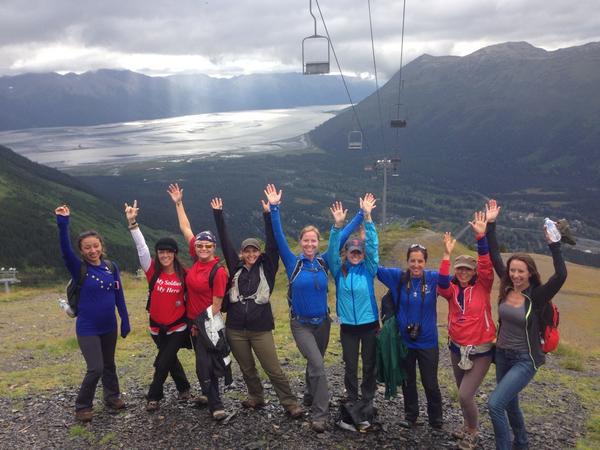 TAPSRetreats's tweet photo. Celebrating after trudging through mud and summiting North Face! So proud of these ladies @TAPS4America #taps14 http://t.co/kU20eqz0mp