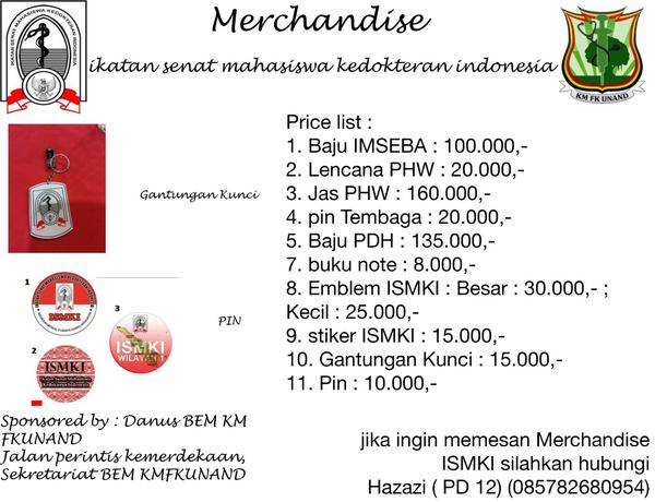 haii semua Selamat siang.. kali ini mimin mau nawarin merchandise ISMKI nih teman2 <a href="/bemkmfkunand/">BEM KM FK UNAND</a>