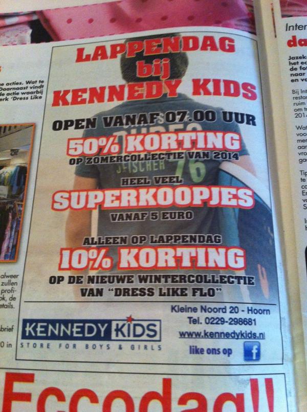 Lappendag bij Kennedy Kids op het kleine noord om 7 uur open!