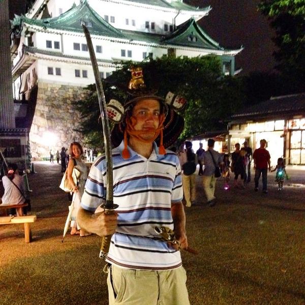 Jared_henke's tweet photo. @DanHamel trying out his skills as a Samurai #daninjapan http://t.co/teZzPZrUHr