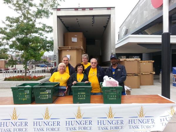 Happy volunteers are ready to take your donations this morning at <a href="/MKEIrishFest/">Milwaukee Irish Fest</a> until 11am!