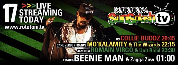 #mainstage #rototom2014 en 30min <a href="/CollieBuddz/">Collie Buddz</a> <a href="/KingBeenieMan/">Beenie Man</a>  <a href="/RealRomainVirgo/">Romain Virgo</a> #StayTuned  rototom.tv