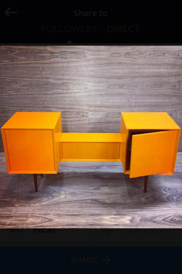 RichardJDesigns's tweet image. Retro, orange sideboard with a modern twist. Inspired by the 1960s.