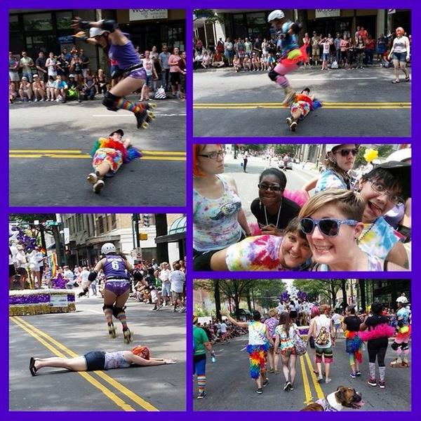 wcnc's tweet image. RT @CLT_RollerGirls: @CLT_RollerGirls: Showing off our skills at @cltpride !! #paradefun #CLT @wcnc