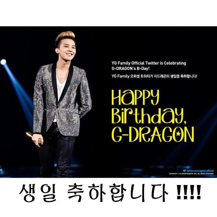        happy birthday g-dragon
Wish you everyday happy ,stay cute & handsome 