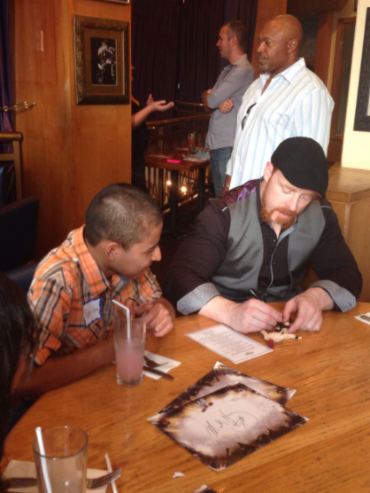 WWECommunity's tweet photo. #WWE Superstars @WWESheamus @TheMarkHenry &amp; @SinCaraWWE had a blast at last night's @MakeAWish event! http://t.co/TzkuQsEIcx
