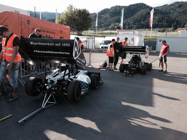 Two winged monsters waiting for the brake test...enjoy the view while it lasts...#farewelldownforce