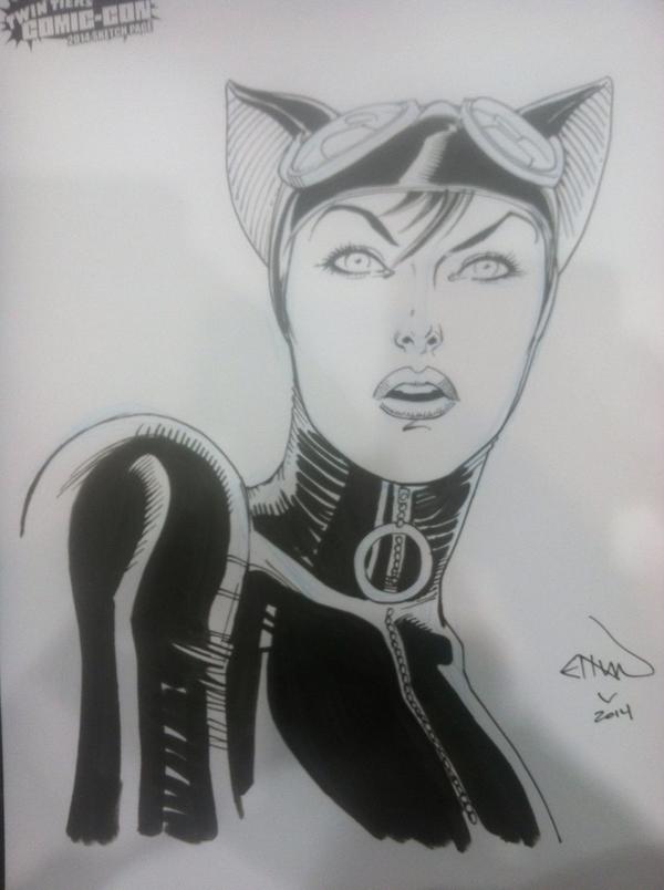 EthanVanSciver's tweet image. Catwoman doodle, #TwinTiersComicon