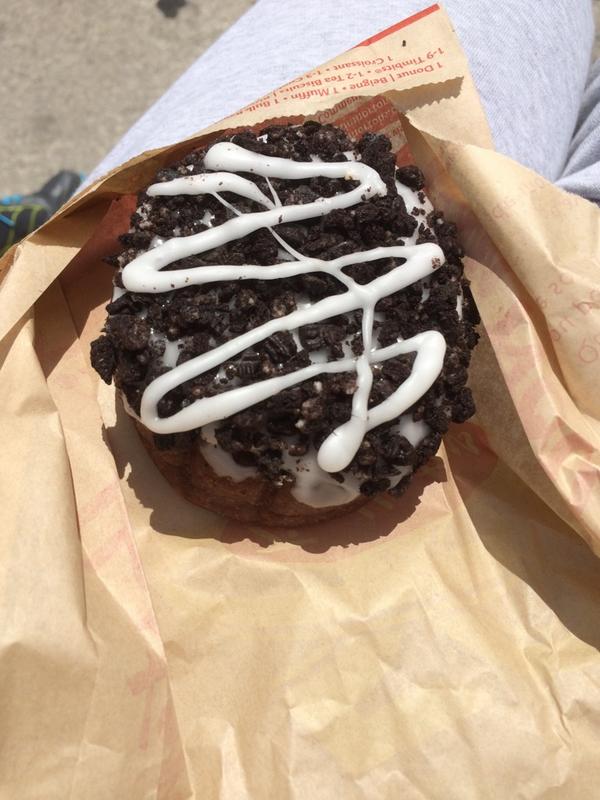 TypicalGamer's tweet image. Trying out this new Oreo donut from @TimHortons! Need to wait 1 more hour for stuff 😒