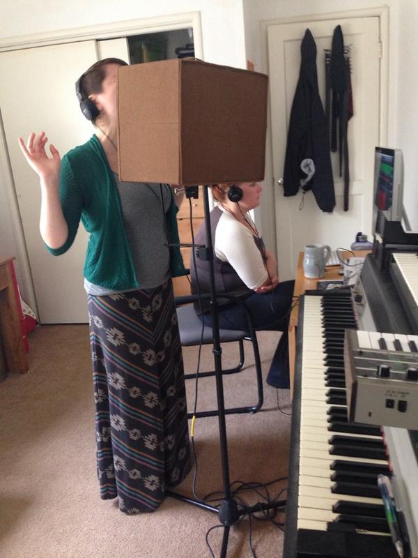 Recording at our Riveters retreat! Lisa laying it down! Trying to get this full length album out to you all!