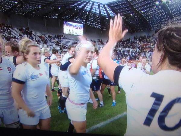 Pinkkimmy1's tweet photo. Big Respect to Megan Mutrie for kind words on England's win - #anythingispossiblewithhardwork http://t.co/wDTo3qG5tC