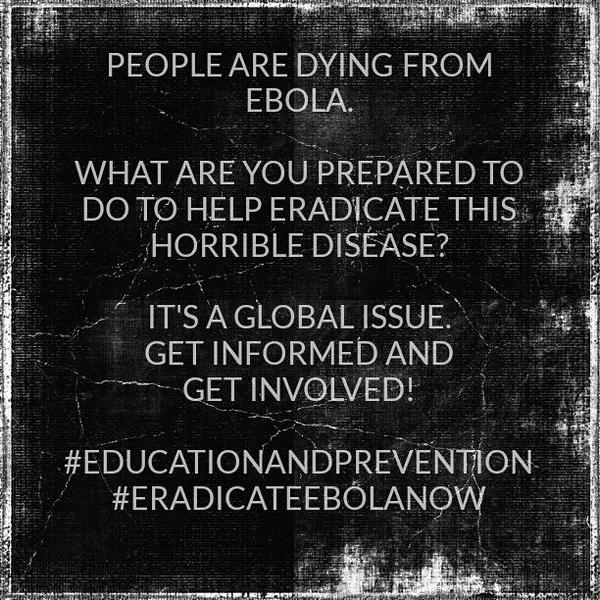 PrincessAsie's tweet photo. Help to Eradicate Ebola! Get involved!
Education &amp; prevention are key! It's a Global issue!
#eradicateebolanow http://t.co/KP8Bou4Gu8