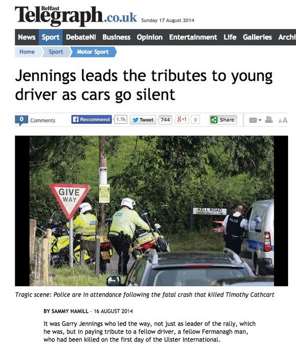 ULSTER RALLY Sammy Hamill's report should be read by everyone who loves rally bit.ly/1td3GfP <a href="/samh1115/">Sammy Hamill</a>