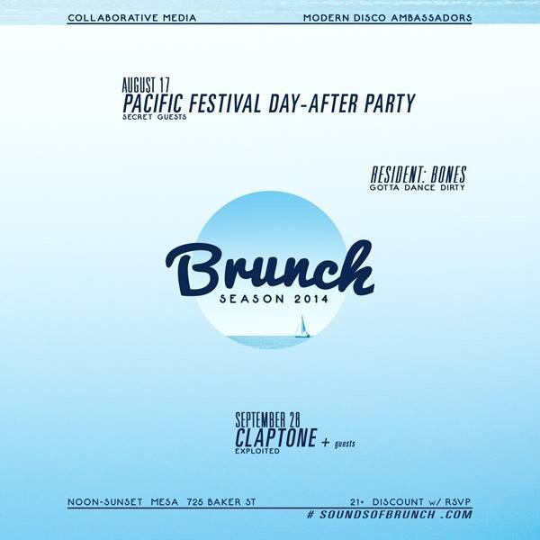 Join us at #SoundsOfBrunch today w/ secret <a href="/PacificFestival/">Pacific Festival</a> guests! Noon - Sunset at <a href="/mesalounge/">725 Baker</a>