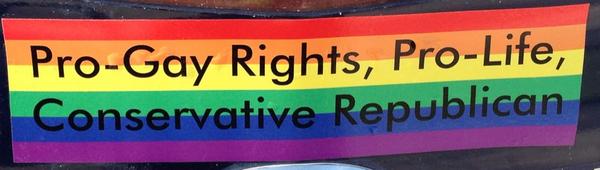 ScottPresler's tweet photo. Very proud to put this bumper sticker on my car. #Republican #ProGayRights @LogCabinGOP http://t.co/CFUv2NfsUp