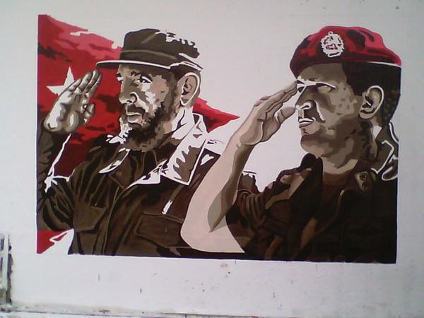 BRACHOWSKY2021's tweet image. @ArmadaFrancisco Asi avanza mural en honor a los Comandantes Chavez y Fidel en la sede de @fmbamazonas @SaludAmazonas