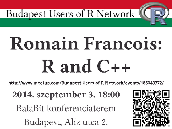 R_projekt's tweet photo. @romain_francois will give a talk on #Rcpp in the beginning of September at Budapest: http://t.co/yaC6wli3xy #rstats http://t.co/xV67kSxzYU