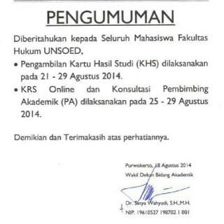 nih pengumumannya tentang KRS ya teman"