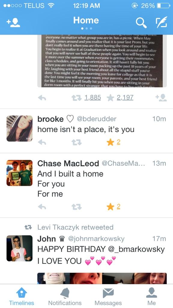 Quit your flirting on my timeline @bderudder @ChaseMacLeod22