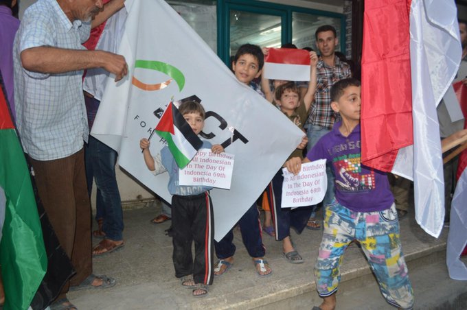 Ucapan selamat "Ulang Tahun" untuk Indonesia, dari Gaza 