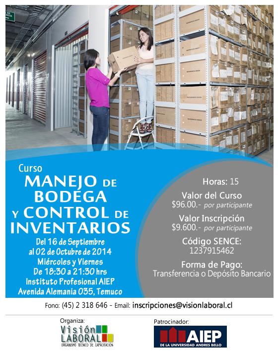 otec_vl's tweet photo. CURSO: MANEJO DE BODEGA Y CONTROL DE INVENTARIO
Código SENCE: 1237915462
inscripciones@visionlaboral.cl http://t.co/X7av7wzmAR