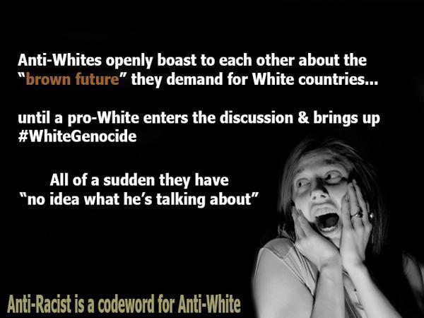 AntiWhiteWatch's tweet photo. @danarel @LibAthe80 @MrLewis915 your hatred of WHITEs is "anti-racism" RIGHT?

BRAINWASHED http://t.co/xwUZUnlvH6