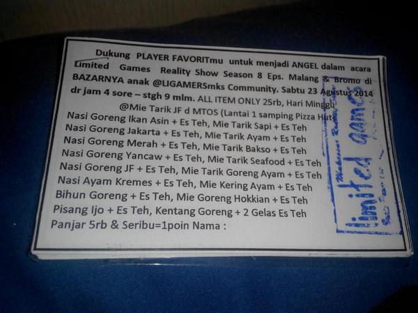 Guys datang yahh diacara bazar anak <a href="/LIGAMERSmks/">Limited Games</a> &amp; ajak tmn"ta <a href="/subhanjune/">Muhammad Subhan</a> <a href="/dobel_S/">Subhan Syam</a> <a href="/detahida/">𝓓𝓮𝓽𝓪</a> <a href="/IlhamZugiz/">Ilham Zugiz</a> <a href="/ardyvolvo/">Aя∂ƴ</a>