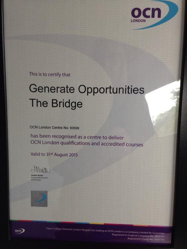 BridgeBalham's tweet image. Just received the Certificate of recognition to provide OCN training.