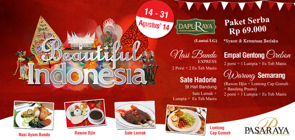 Mau makan siang sama temen2 kantor? yuk ke <a href="/dapuraya/">Dapuraya</a> dan nikmati Paket Serba Rp 69,000!!! hanya di #PasarayaIndo :)