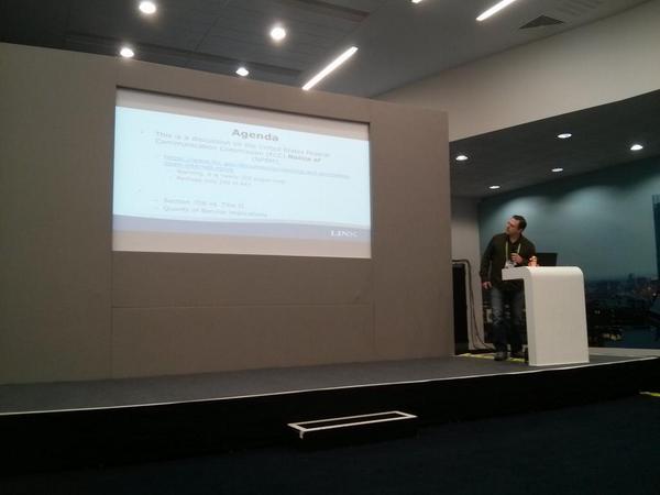Net365's tweet image. Patrick Gilmore and Tigger present on Net Neutrality #linx86 #hellotigger