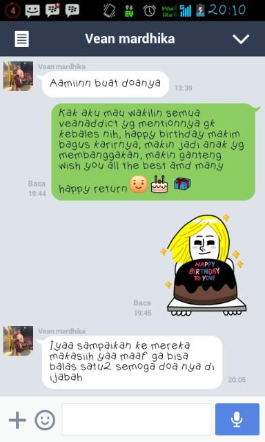 VeanAddict's tweet photo. #Latepost nih #VeanAddict buat ucapan2 dan yg blom kebalas mentionnya dari kak @veanarvian :)) http://t.co/EqPSvl9Uvv
