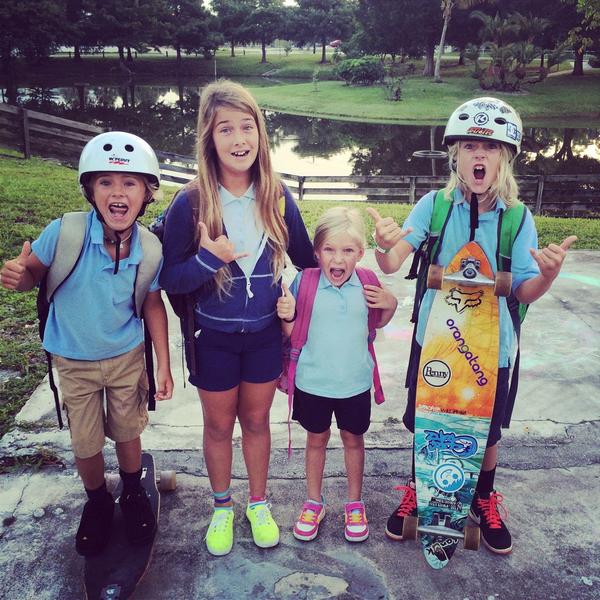 familyman1523's tweet photo. Off to their first day of school at #JDParkerElementary ! #soexcited #longboard #StuartLife http://t.co/3AI50kYGaW