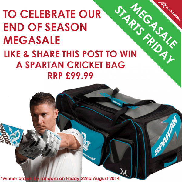 AllRounderCrick's tweet image. RT to enter. WE ARE GIVING AWAY A SPARTAN CRICKET BAG (rrp£100)
to celebrate our HUGE MEGASALE
goo.gl/ylBKo1