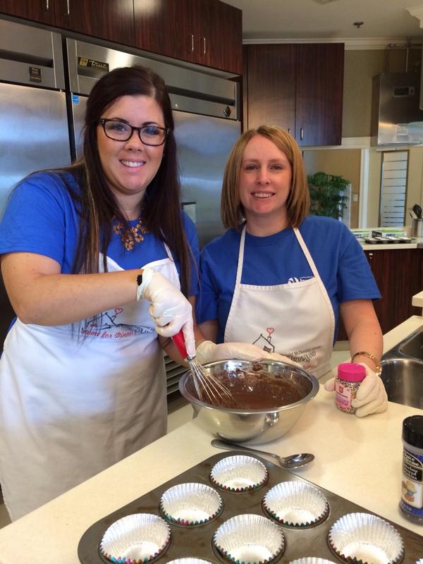 NLHydro's tweet photo. Cupcake queens, Cara & Megan stirring up some chocolate goodness @OURHOUSENL #justlikenans http://t.co/9Yk39uct4D