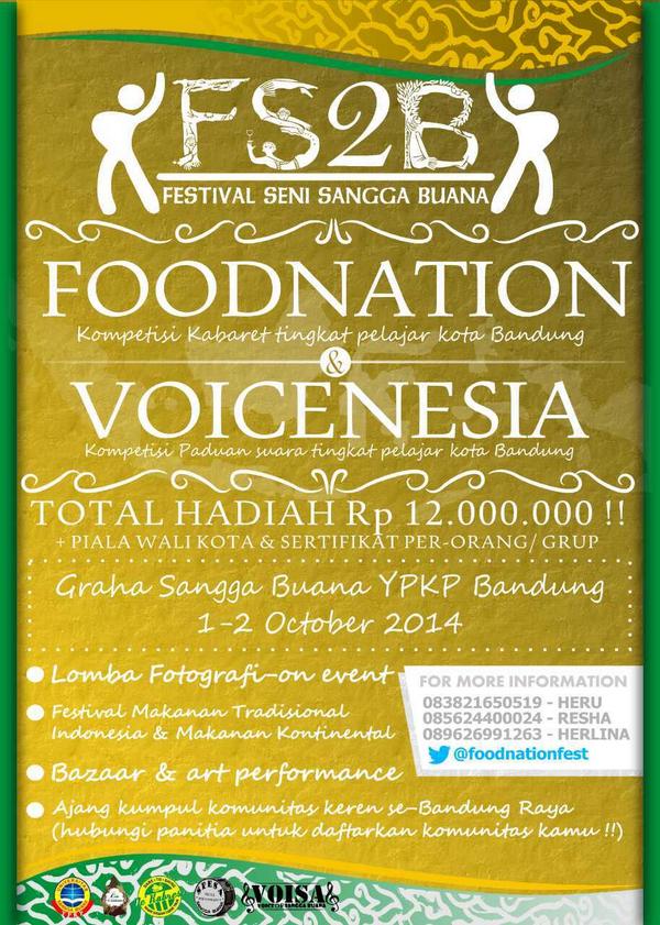 <a href="/SMAN20BDG/">SMAN 20 BANDUNG</a> Ikuti festival kabaret &amp; padus, memperebutkan piala walikota &amp; jutaan rupiah 1-2 okt 2014 at USB YPKP