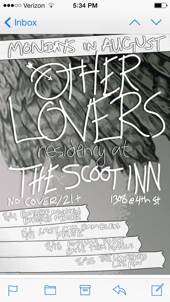 Bootgaze's tweet image. @Scoot_Inn_ATX tonight!! 9pm FREE @OtherLoversATX and @ThePossumPosse new tunes new merch #bootgaze COME ON!!
